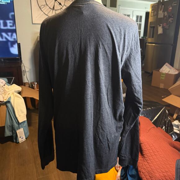 Merry Christmas Long Sleeve Graphic Tee, Buffalo Plaid & Leopard Trees, Large - Picture 3 of 6